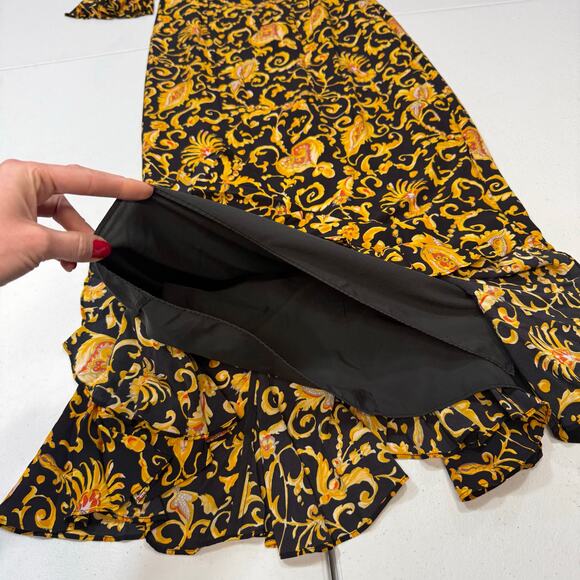 RHODE Felix Dress yellow/black floral maxi dress Size 2 - Picture 5 of 7